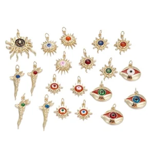 Gold Evil Eye Pendant DIY for Bracelet Necklace Charm Jewelry Making Accessories - Bild 1 von 72