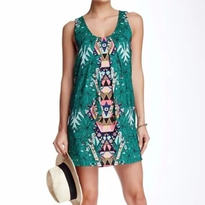 New Mara Hoffman Green Maristar Printed Leaf Shift Dress Size XS - Picture 1 of 8