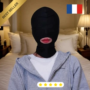MASQUE INTÉGRALE STYLE BDSM AVEC OUVERTURE AU NIVEAU DE LA BOUCHE CAGOULE - Picture 1 of 1