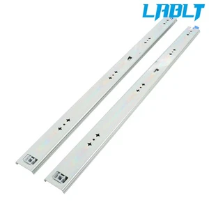 LABLT 1 Pair With Lock Heavy Duty Drawer Slides 32" 250 Lbs Extension Rails Rail - Picture 1 of 13