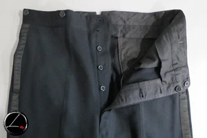 VTG 50's Brooks Brothers heavy weight flannel button fly Tuxedo pants 34-27 - Picture 1 of 12