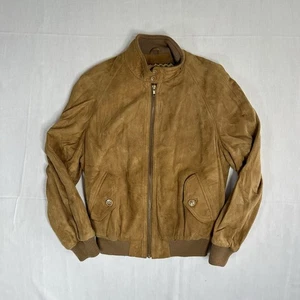Abercrombie & Fitch Bomberjacke Herren Medium hellbraun Leder und Wolle Vintage 1980er - Bild 1 von 7