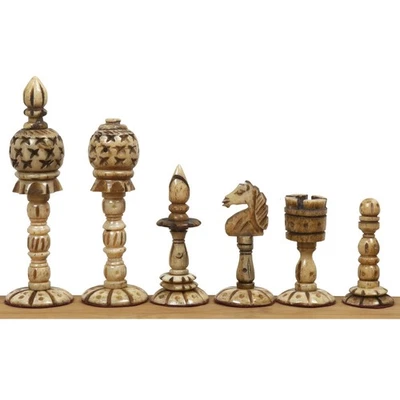 3.7" English Series Pre-Staunton Chess Set- Chess Pieces Only - Antique Camel Bo - Image 1 of 4