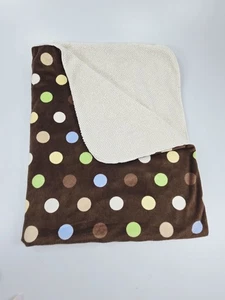 Circo Peluche Coperta Neonato Marrone Pois Verde Blu Sherpa Bersaglio Crema - Foto 1 di 8