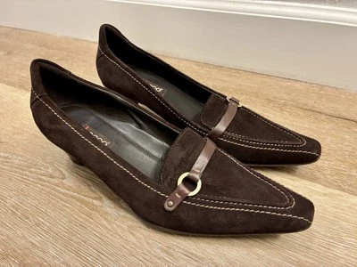 Zapatos para mujer ECCO Pump marrón gamuza sin cordones punta tacón talla EUR39 US 8-8,5 Foto 1 de 4