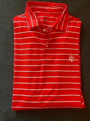 Camisa de golf Fairway & Greene TECH grande a rayas rojas y blancas para hombre - grande Foto 1 de 3