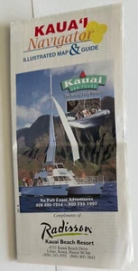 Vintage KAUAI NAVIGATOR Illustrated Map & Guide from Radisson Kauai Beach Resort - Picture 1 of 7