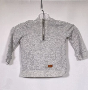 7 For All Mankind Quarter Zip Gray Hoodie Sweatshirt Baby Toddler 18M - Picture 1 of 9