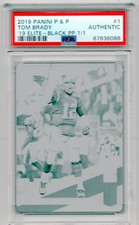 TOM BRADY 2019 Donruss ELITE (Black) Print Plate #1 PSA Graded Authentic 1/1