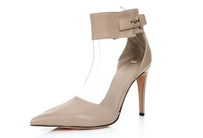 Vince feminino. Sapatos de salto de couro bege com alça no tornozelo tamanho. 9,5 M NOVO! - Imagem 1 de 4