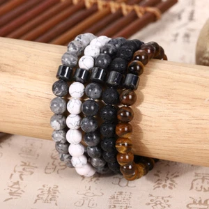 Tigers Eye Hematite Spiritual Energy Healing 8mm Beaded Men Women Bracelet Gifts - Picture 1 of 26