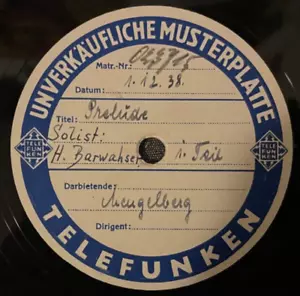 1938 Telefunken 023715/16 Mengelberg, Barwahser: Debussy: Prelude. TEST PRESSING - Picture 1 of 2