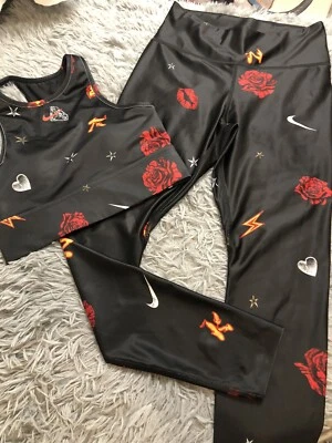 Nike Women's Small Set Power Lux 7/8 Fall Tight Black/sports Bra BV4589-010 - Image 1 of 4