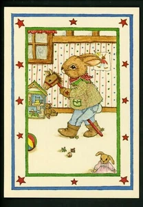 Dressed Rabbit Bunny Animal Toys Jacks Fantasy Postcard S W LaBelle Hobbyhorse - Picture 1 of 2