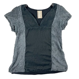 Anthropologie Dolan Left Coast Samt Carbon Kurzarm Top Größe Medium - Bild 1 von 5