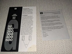 JBL G50 G100 G200 G300 G400 G500 Lautsprecher Original Bedienungsanleitung mit Garantiekarte - Bild 1 von 2