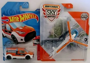 Matchbox Diecast Helicopter H130 Sanitäter Rettung Krankenwagen Ford Transit Connect - Bild 1 von 3
