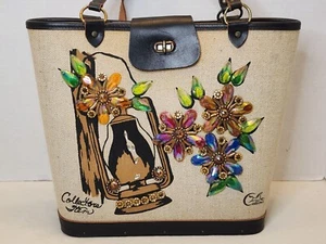 Vintage Enid Collins Of Texas Purse Bag Collectors Item Hurricane Oil Lamp - Picture 1 of 23