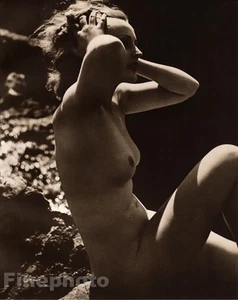 1940 Original FEMALE NUDE Woman Breasts Outdoors England Art Deco ~ JOHN EVERARD - Picture 1 of 1