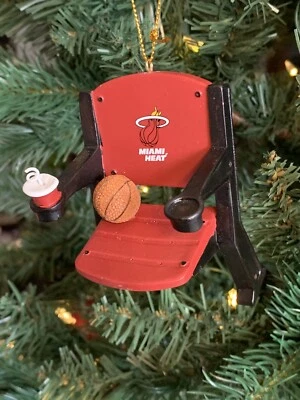 Miami Heat NBA Christmas Ornament Stadium Seat Chair 3.75”, New With Tags! - Image 1 of 4