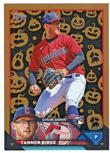 2023 Topps Update Halloween Jack O'Lantern RC SP #US168 Tanner Bibee Guardians