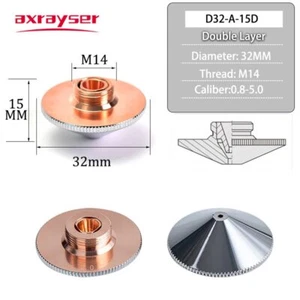 Axrayser Laser Nozzle Single Double Layer D32mm Chrome Plated New for Raytools - Picture 1 of 5