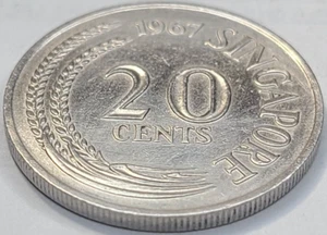 1967 Singapore 20 Cents KM# 4 US SELLER COMBINE SHIPPING - Picture 1 of 2