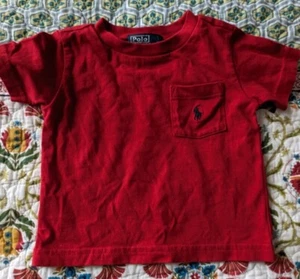 Polo Ralph Lauren Red T-Shirt Boys Size 9 Months - Picture 1 of 3