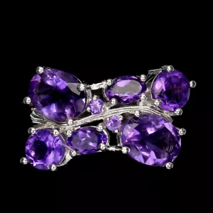 Anillo De Plata Esterlina 925 Óvalo De Amatista 9x7mm Joyería - Imagen 1 de 10