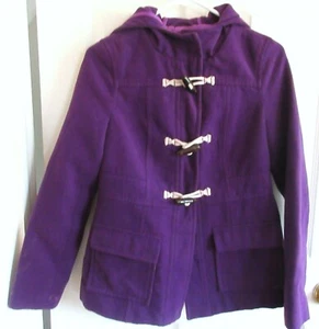 Girls OLD NAVY Purple HOODED PEACOAT~size XS 5~NEW~ Coat Jacket LINED~$55 - Picture 1 of 7