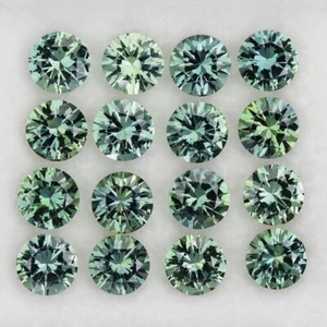 JUEGO DE ZAFIRO VERDE AZULADO SIN CALENTAR CORTE REDONDO CALIBRADO 4,5 mm 5,95 cts/16 piezas - Imagen 1 de 1