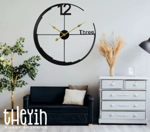 60cm SUPER SILENT Minimalist Classic Wall Clock, Quiet Non-Ticking Quartz - Picture 1 of 7