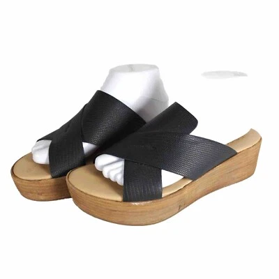 Coconuts By Matisse Women's Study US 8M Black Wedge Slide Sandals Shoes  - Image 1 of 4