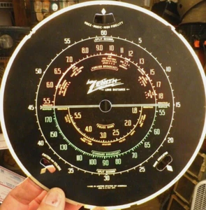 RADIO ZENITH 26-163 de colección: GRÁFICO DE ESTACIÓN original de 8 y 9/16" con 3 COLORES - Imagen 1 de 3