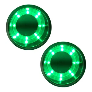 2X Green LED Drink Holder Lights Stainless Steel Bottle Boat Cup Holder Truck RV - Picture 1 of 5