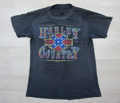 复古 3D 徽章哈雷戴维森 T 恤 (M) Harley Country The South 80s 1985 — 第 1/4 张图片