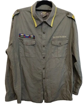 Bare Fox Mens Shirt 2XL Button Up Military theme long sleeve - Image 1 of 4