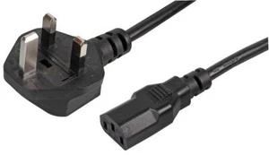 4.92FT 1.5M UK PLUG TO IEC C13 SOCKET MAINS LEAD, BLACK FOR PRO ELEC - Picture 1 of 1
