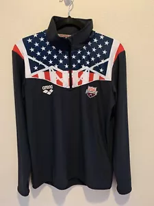 Chaqueta de calentamiento de natación Arena nueva con etiquetas. EE. UU. Media cremallera negra. Colección Bishamon. - Imagen 1 de 9