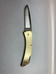 Camillus NY USA Solid Brass Lockback Pocket Knife Rare 3” Vintage Lk GEC - Picture 1 of 13