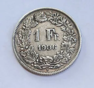 1906 Switzerland Silver coin 1 FR - Picture 1 of 2