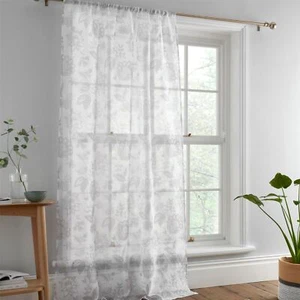 Voile Net Curtain Panel 100% Polyester Marinelli by D & D in Grey - Picture 1 of 2