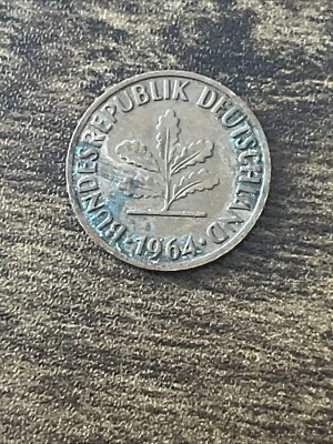 1964 Germany 2 Pfennig Actual Coin TK8510* - Image 1 of 3