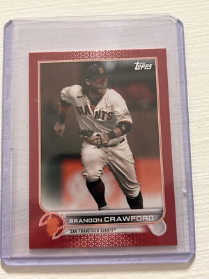 2022 TOPPS MINI BRANDON CRAWFORD RED REFRACTOR /5 SAN FRANCISCO GIANTS - Image 1 of 3