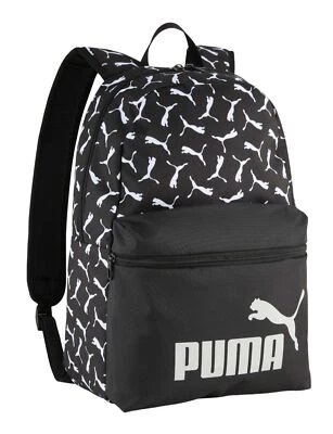 PUMA Phase AOP Backpack Rucksack Rucksack Puma Black-Puma Logo-AOP schwarz weiß - Bild 1 von 2