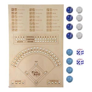 Baseball Dice Board Game Dice And Marbles BoardGame Baseball Gameboard - Picture 1 of 12
