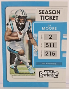2021 Panini Contenders Season Ticket DJ Moore #14 Carolina Panthers - Picture 1 of 2
