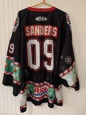 Vintage Amarillo Gorillas Hockey Jersey Christmas SANDERS #09 Sz 4XL Goalie CHL