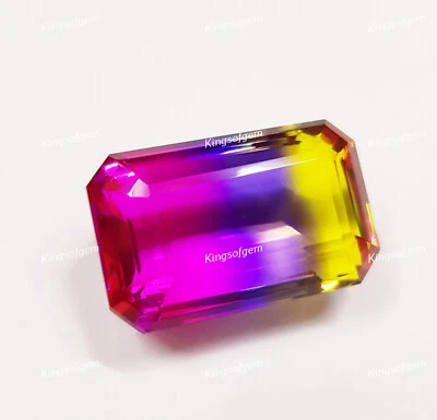 88 Ct Doublet Glass Stone Multi Color Tourmaline Emerald Stone Loose Gemstone - Image 1 of 4