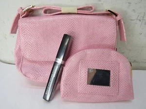 Pink IsaDora Makeup Bag & Mini Mirror Zip Bag w/ 01 Black Extra Volume Mascara - Picture 1 of 9